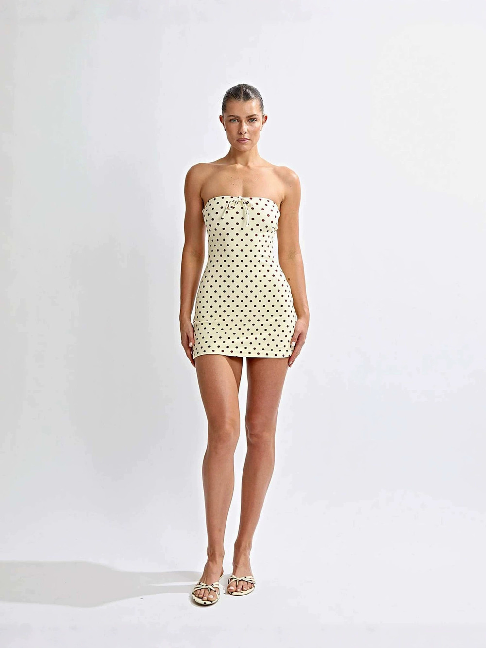 Zara Polka Dot Strapless Summer Bodycon Mini Dress